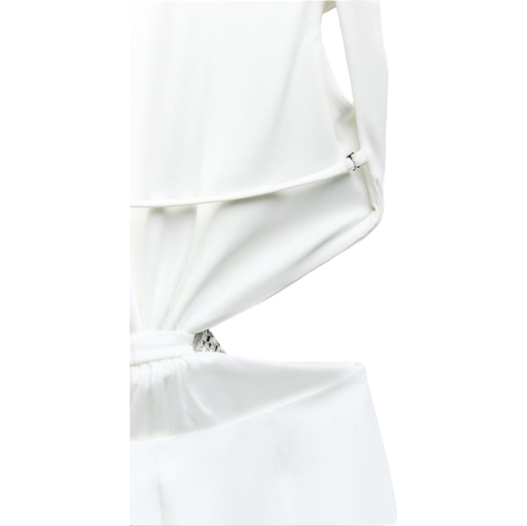 Zara NWT Jewel Bow Open Back Mini Dress in white Size small - Picture 2 of 11